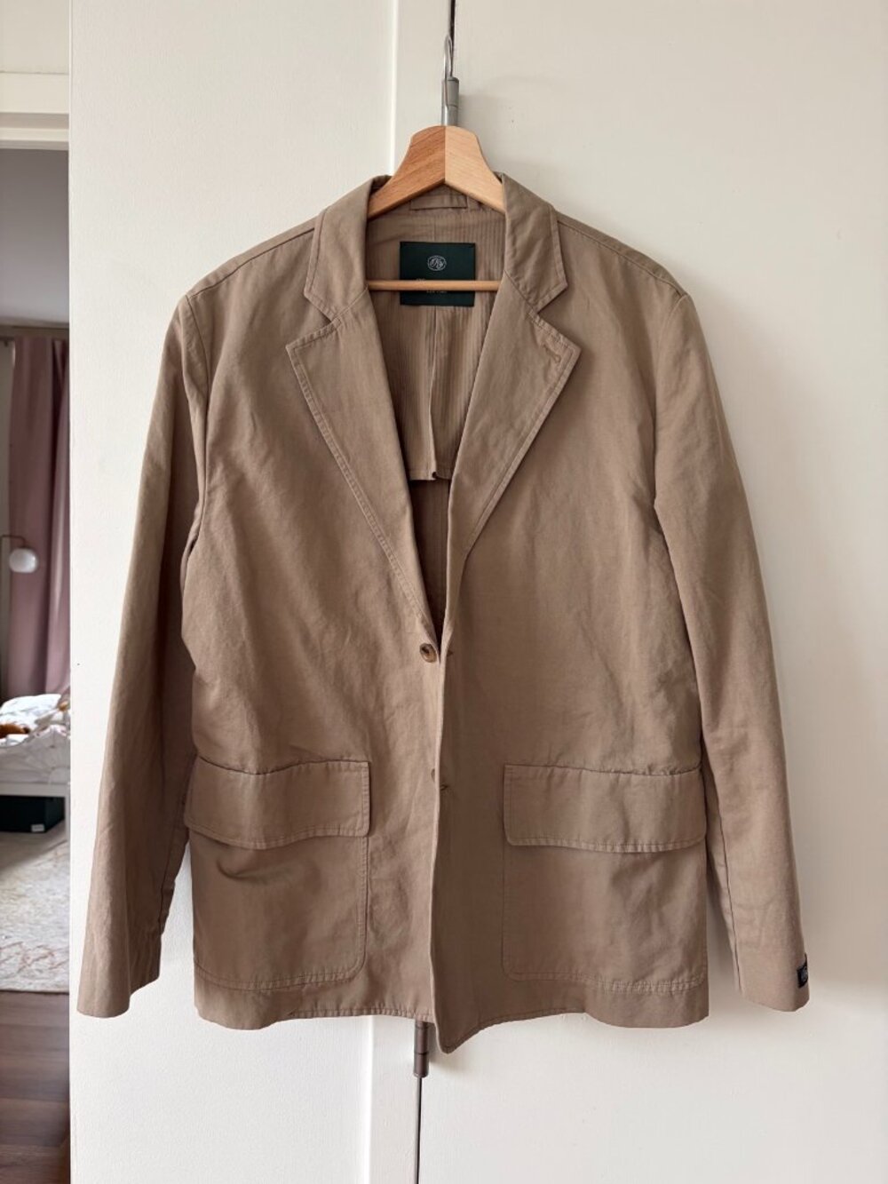 Knickerbocker Sport Jacket Tan Cotton Linen M New